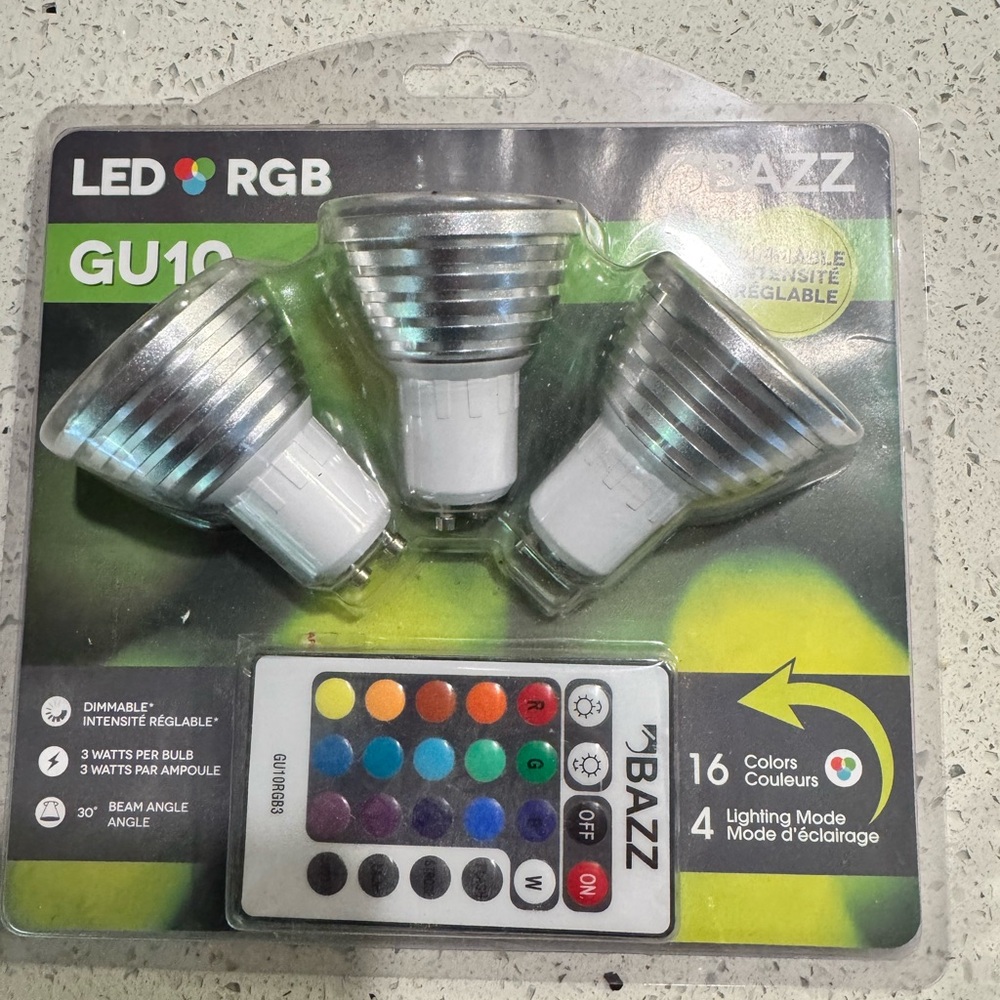 Set of 2 LED Bazz RGB Remote Control Home Decoration Color Light Lamps